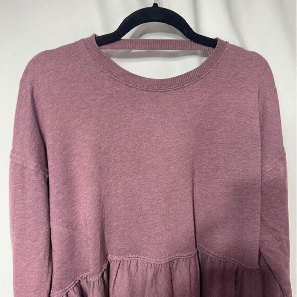 American Eagle ruffle hem, cutout sweatshirt dress. Oversized fit. XS fits like - Picture 3 of 9